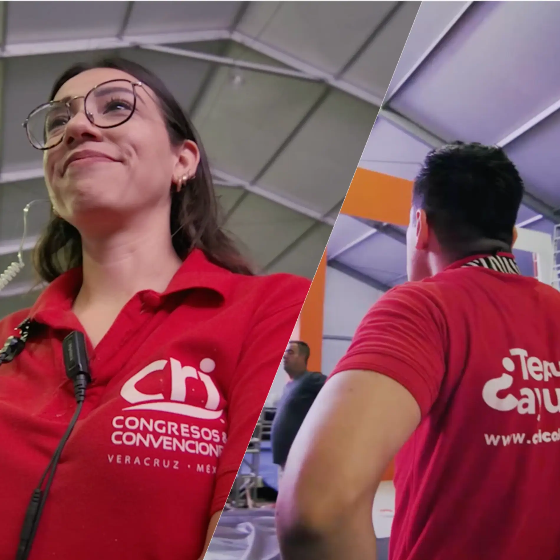Equipo de coordinación de CRI en sitio durante el evento